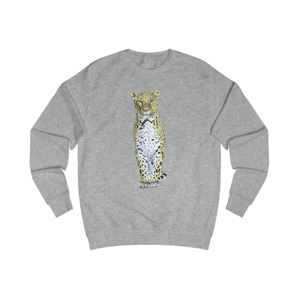 Spotted Leopard Graphic Sweatshirt - Retro Botanical Wildlife Sweater