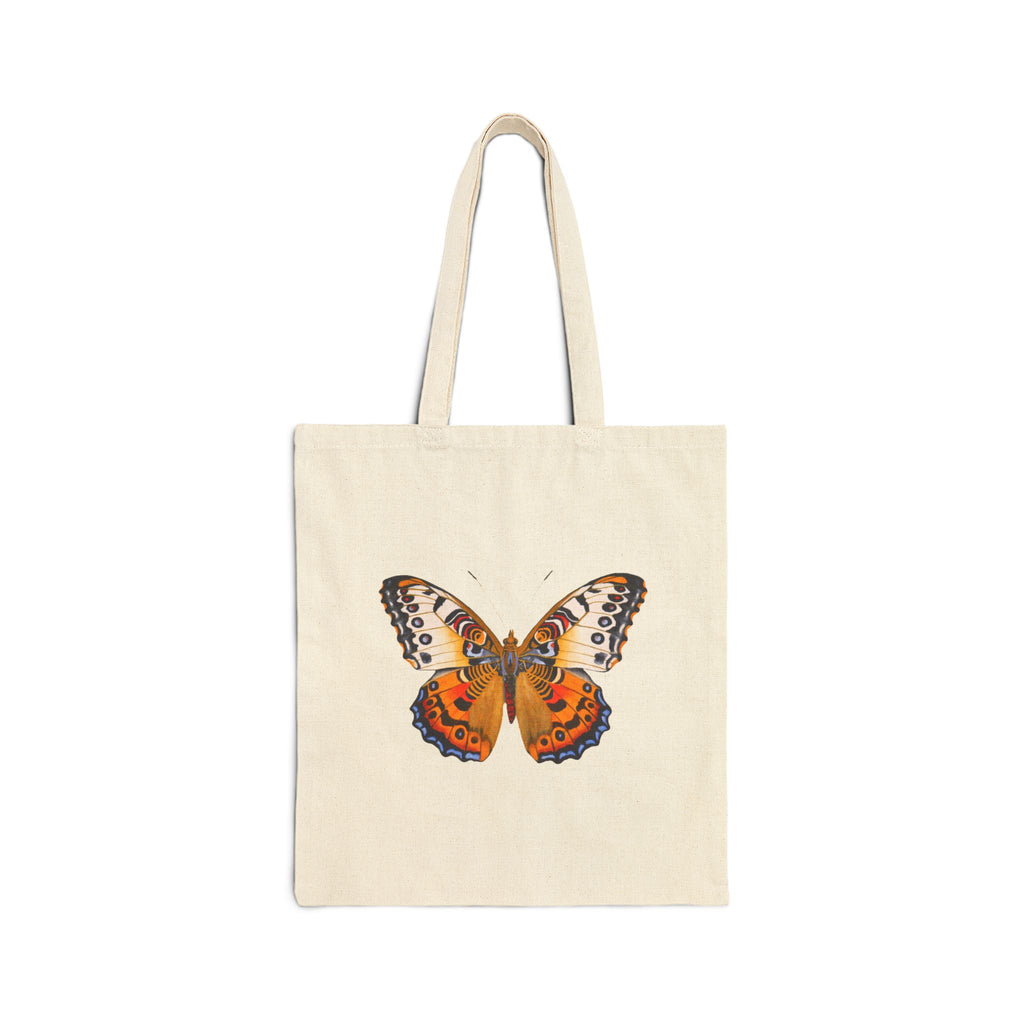 Monarch Butterfly Canvas Tote Bag - Vintage Botanical Art Shopping Bag