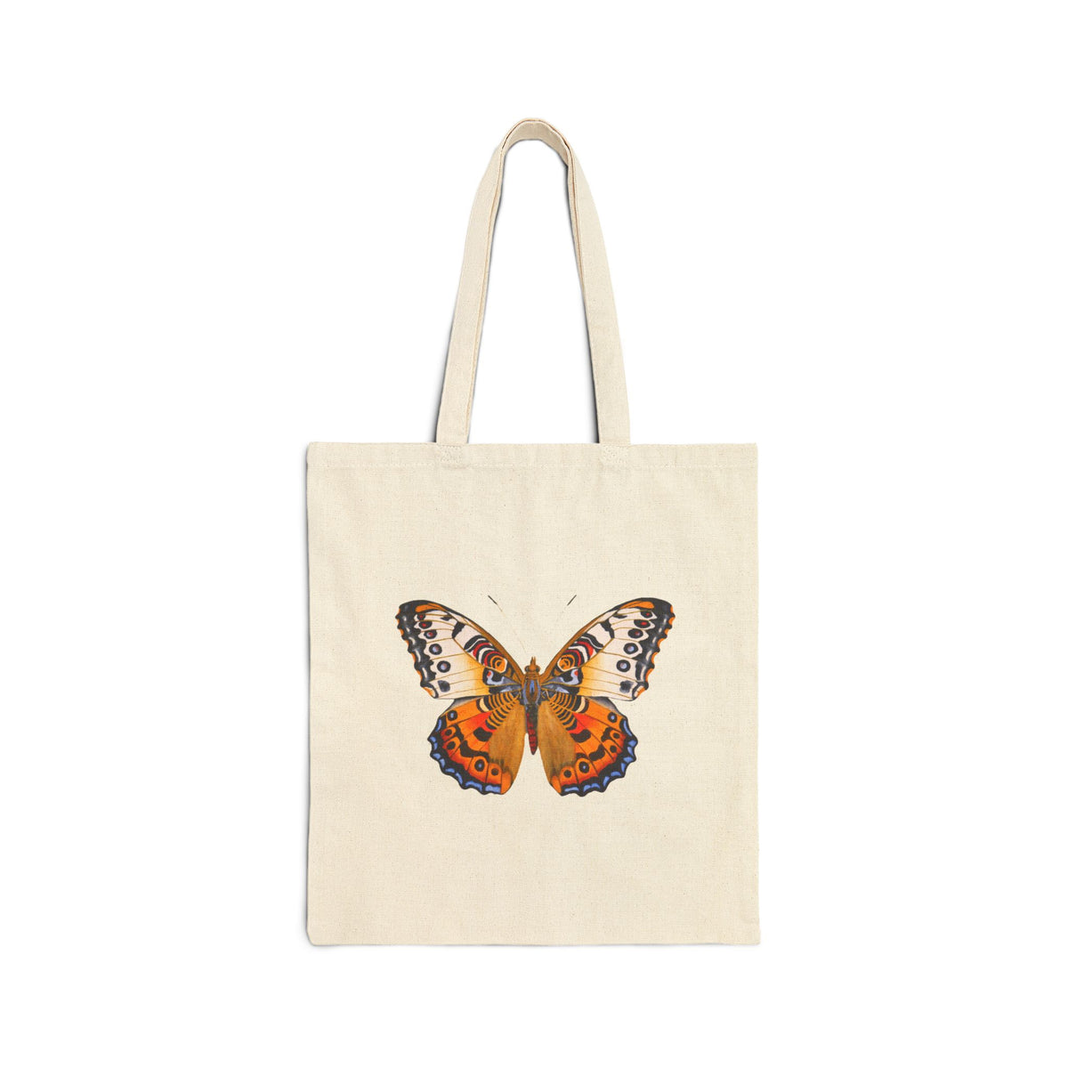 Monarch Butterfly Canvas Tote Bag - Vintage Botanical Art Shopping Bag