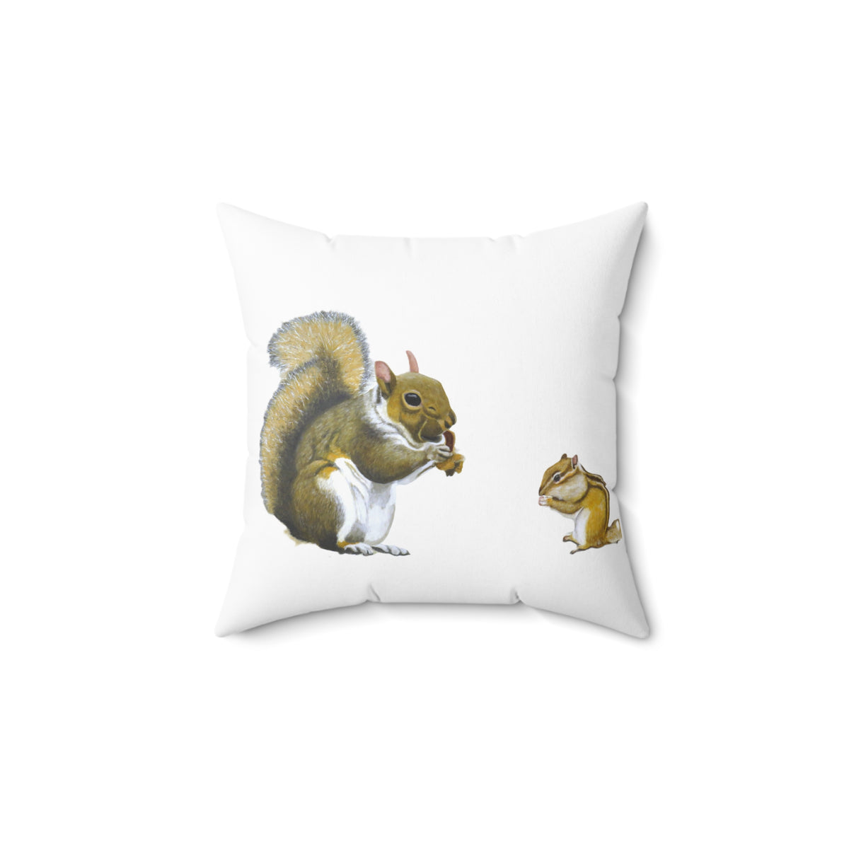 Squirrel and Chipmunk Woodland Throw Pillow