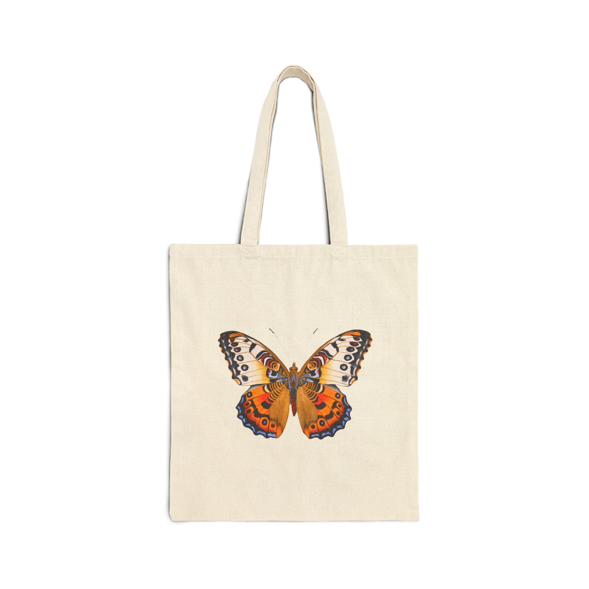 Orange Butterfly Canvas Tote Bag