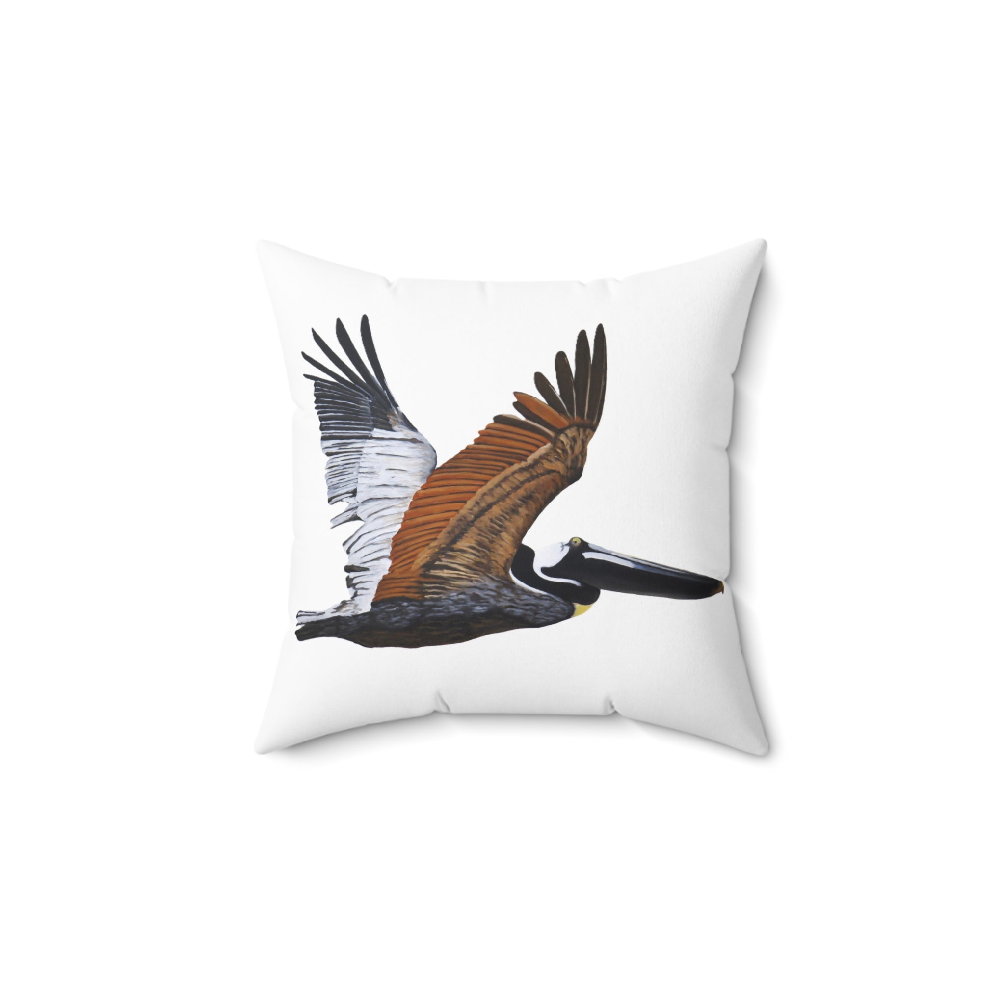 Brown Pelican Throw Pillow
