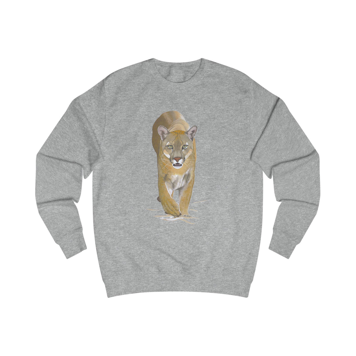 Mountain Lion Graphic Sweatshirt - Retro Canyons Wildlife Sweater