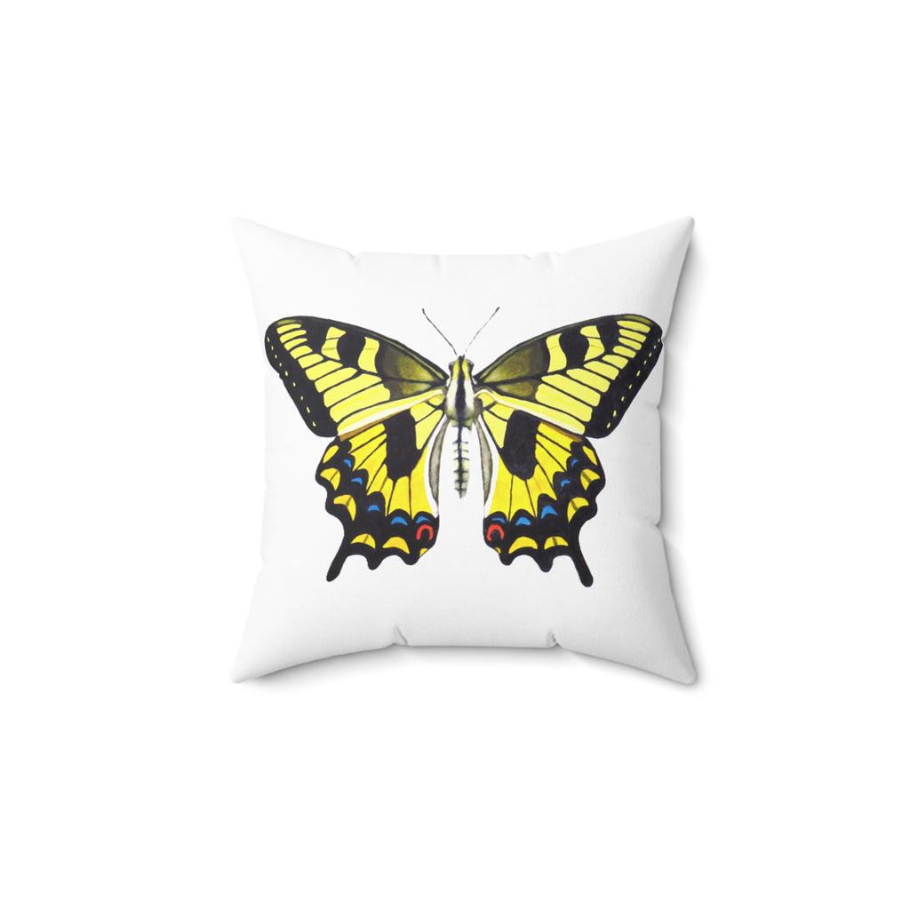 Yellow Butterfly Throw Pillow