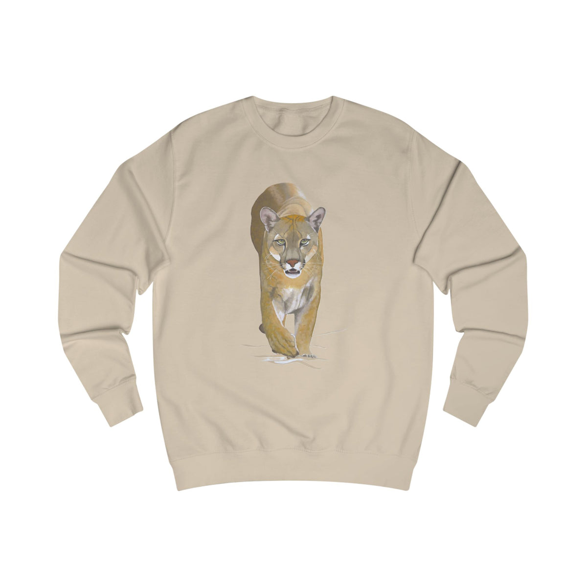 Mountain Lion Graphic Sweatshirt - Retro Canyons Wildlife Sweater