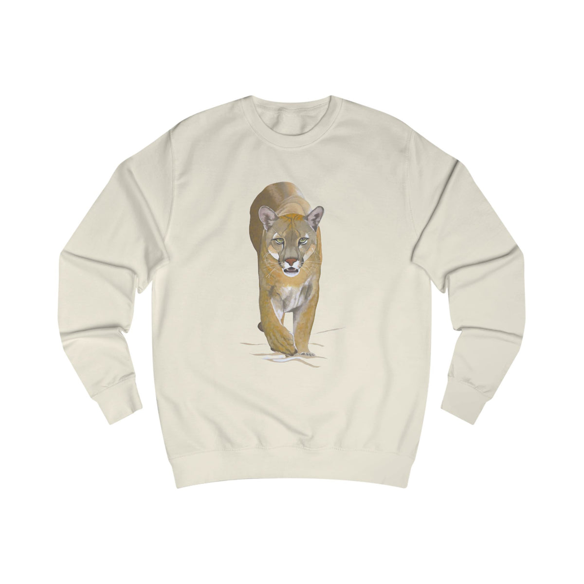Mountain Lion Graphic Sweatshirt - Retro Canyons Wildlife Sweater