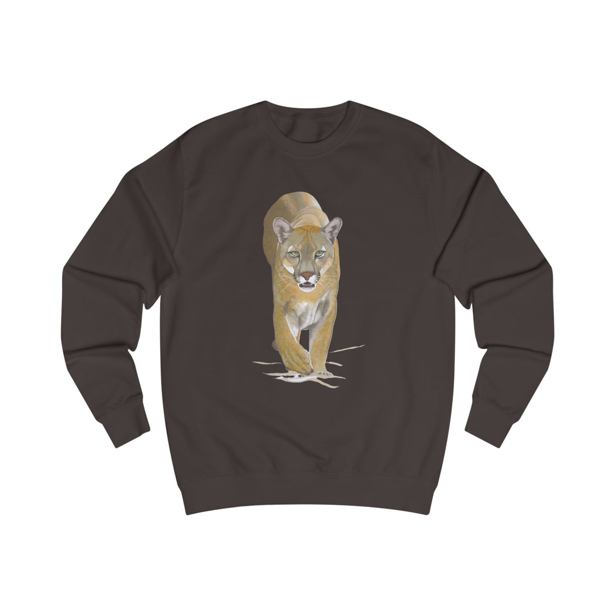 Mountain Lion Graphic Sweatshirt - Retro Canyons Wildlife Sweater