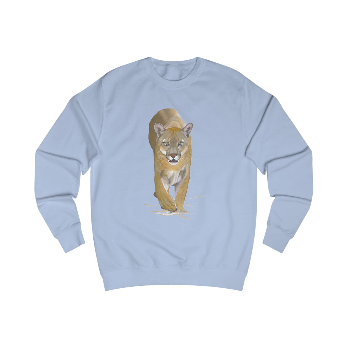 Mountain Lion Graphic Sweatshirt - Retro Canyons Wildlife Sweater