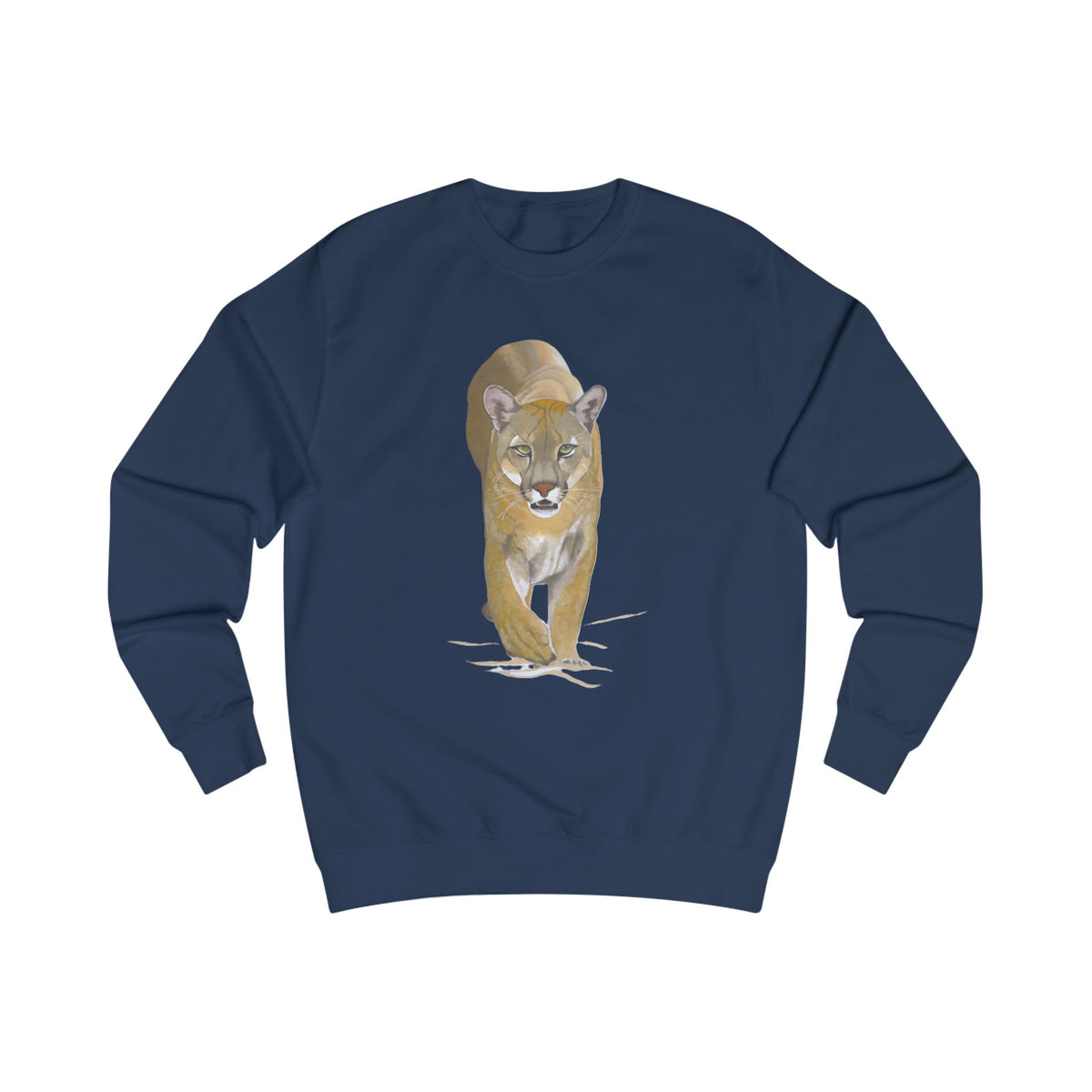Mountain Lion Graphic Sweatshirt - Retro Canyons Wildlife Sweater