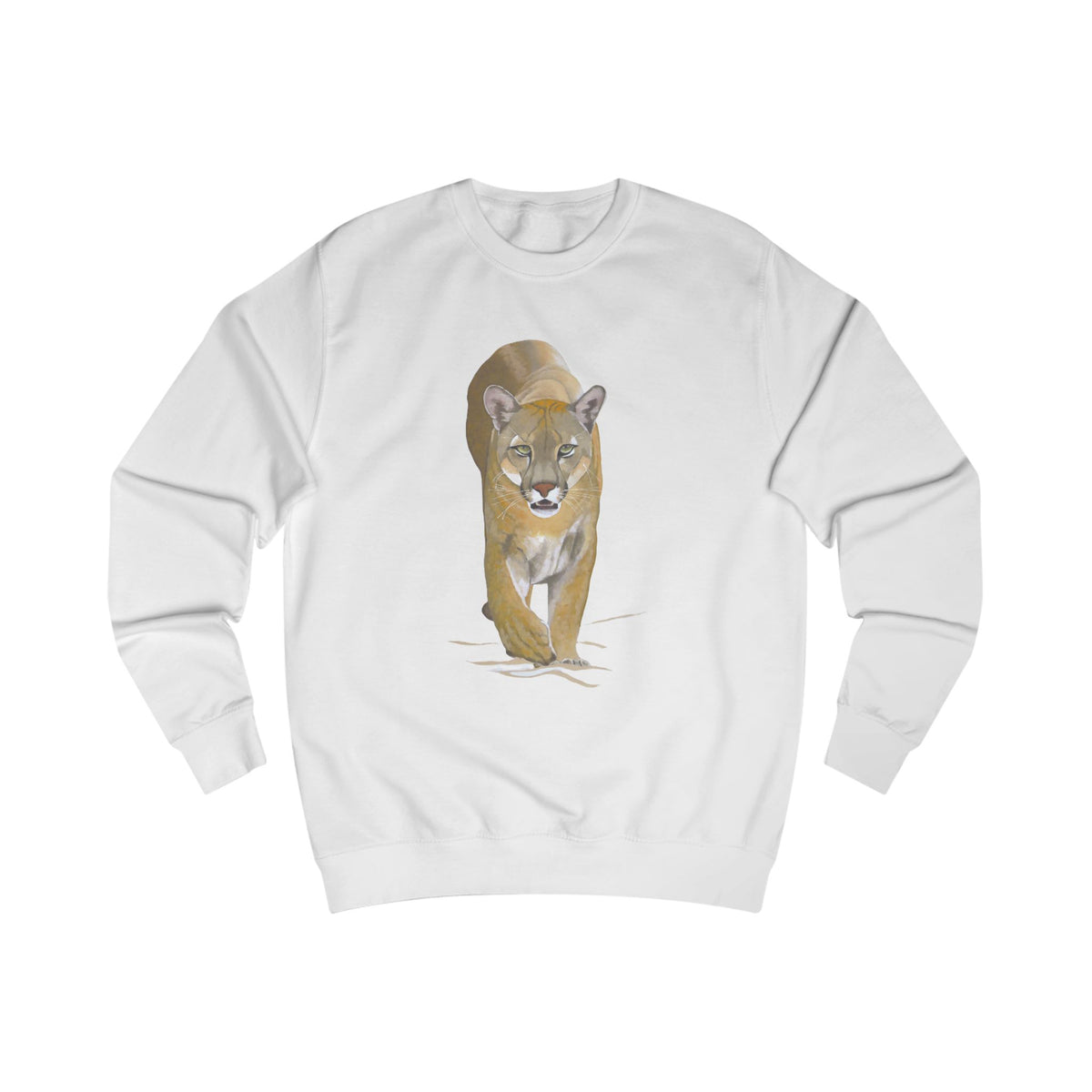 Mountain Lion Graphic Sweatshirt - Retro Canyons Wildlife Sweater