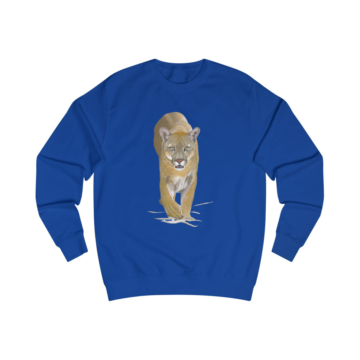 Mountain Lion Graphic Sweatshirt - Retro Canyons Wildlife Sweater