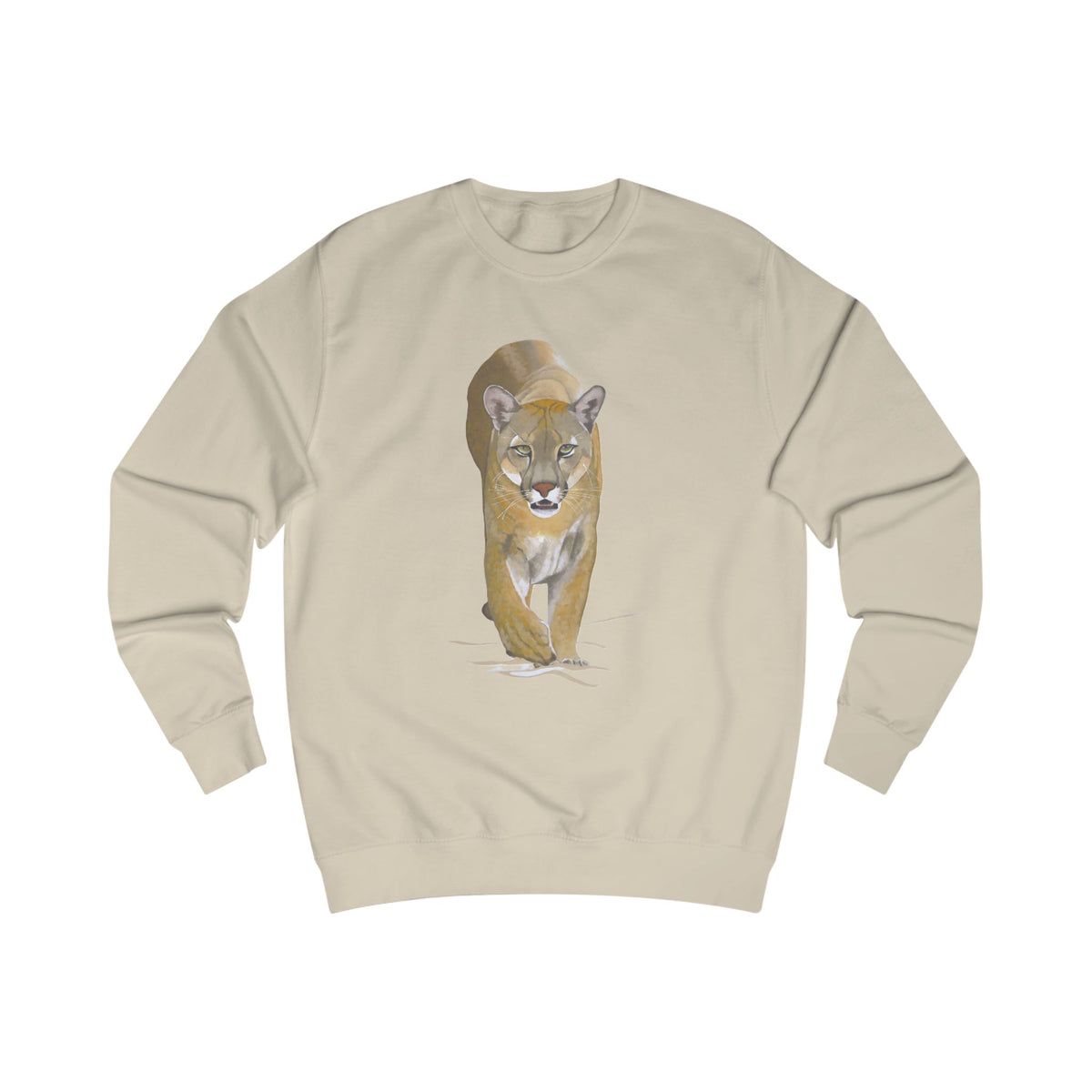 Mountain Lion Graphic Sweatshirt - Retro Canyons Wildlife Sweater