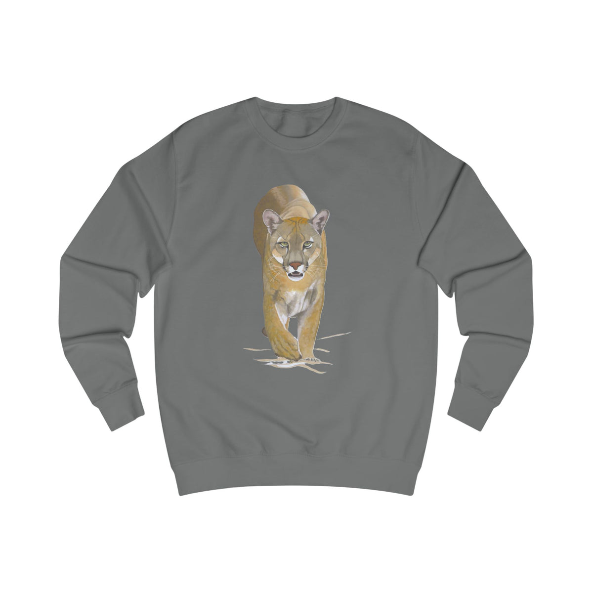 Mountain Lion Graphic Sweatshirt - Retro Canyons Wildlife Sweater