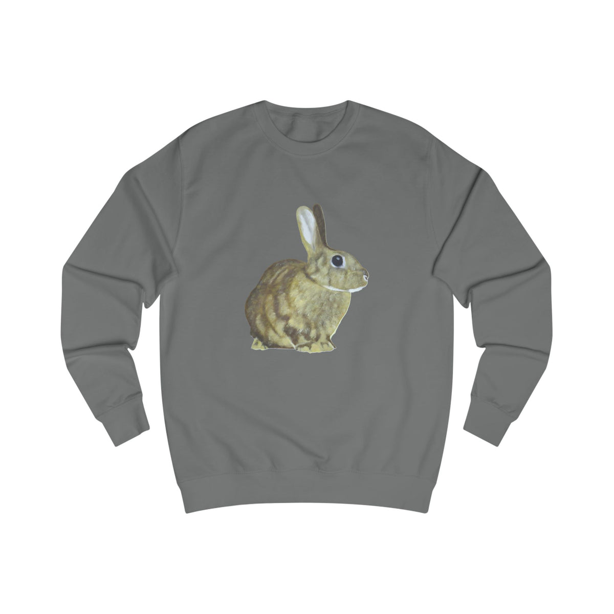 Woodland Rabbit Graphic Sweatshirt - Hand-Drawn Nature Print