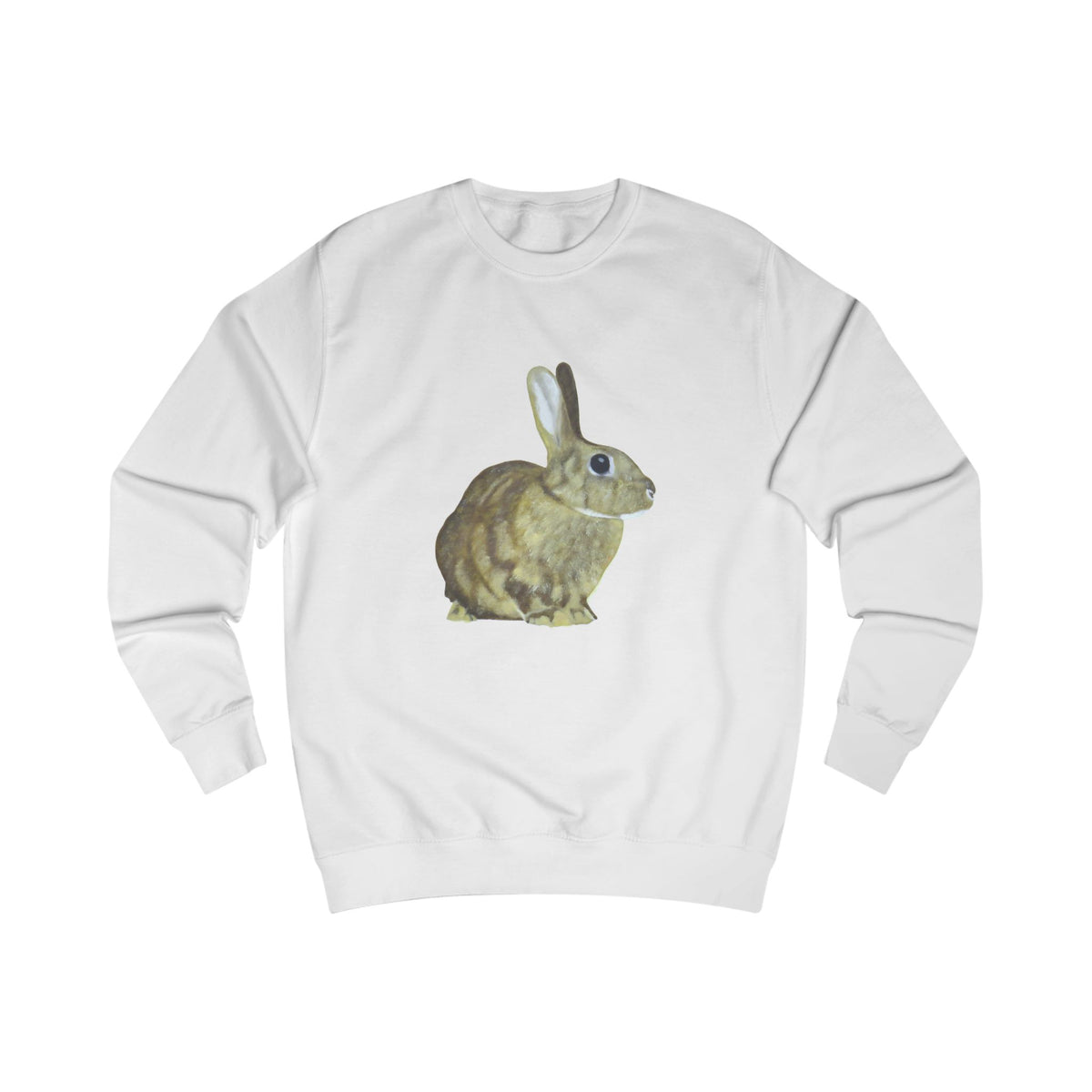 Woodland Rabbit Graphic Sweatshirt - Hand-Drawn Nature Print