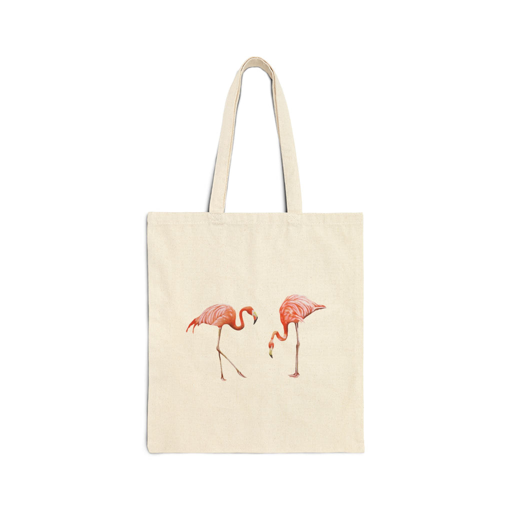 Pair of Flamingos Reusable Tote - Retro Earthy Shorebird Aesthetic Bag