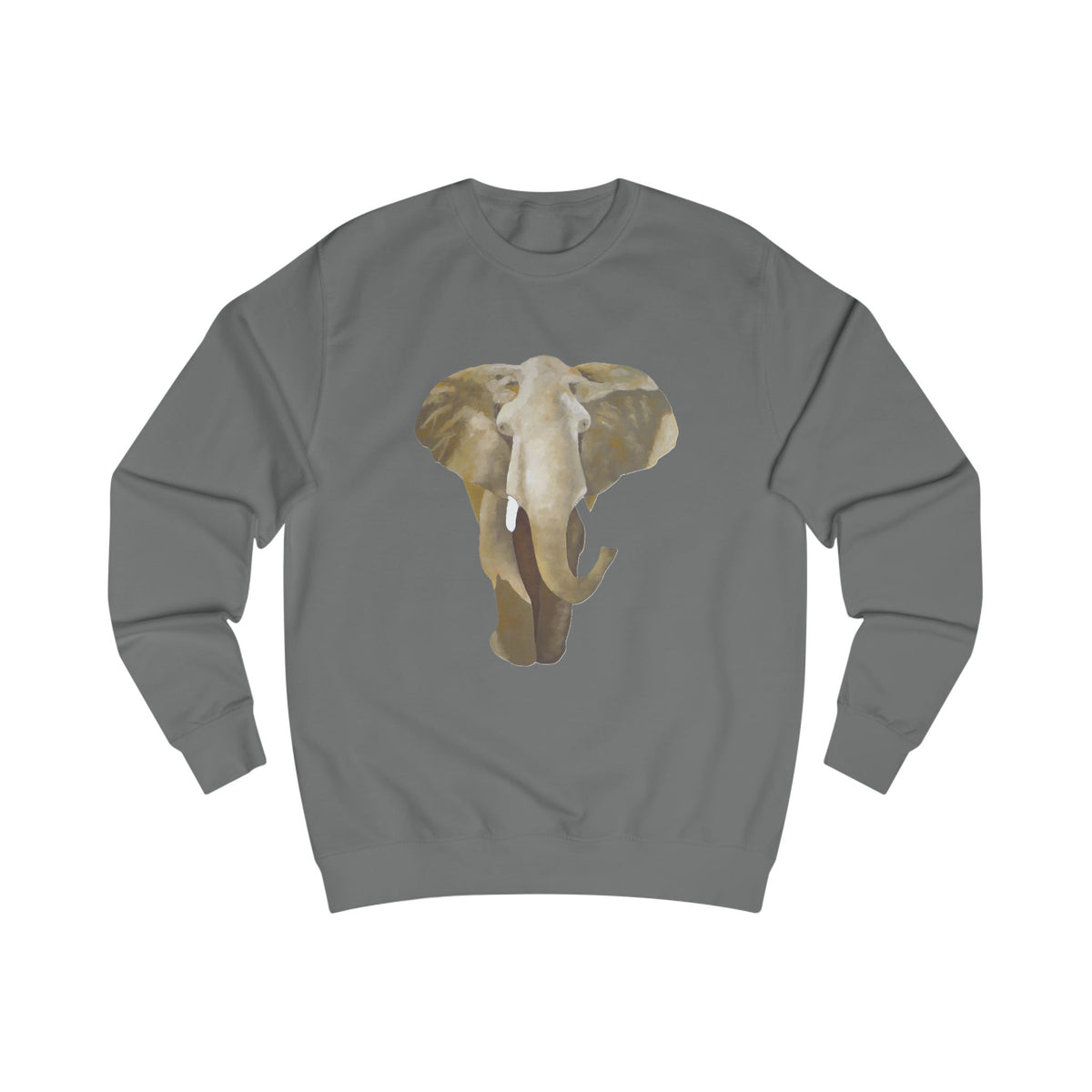 Majestic Elephant Graphic Sweatshirt - Hand-Drawn Nature Print