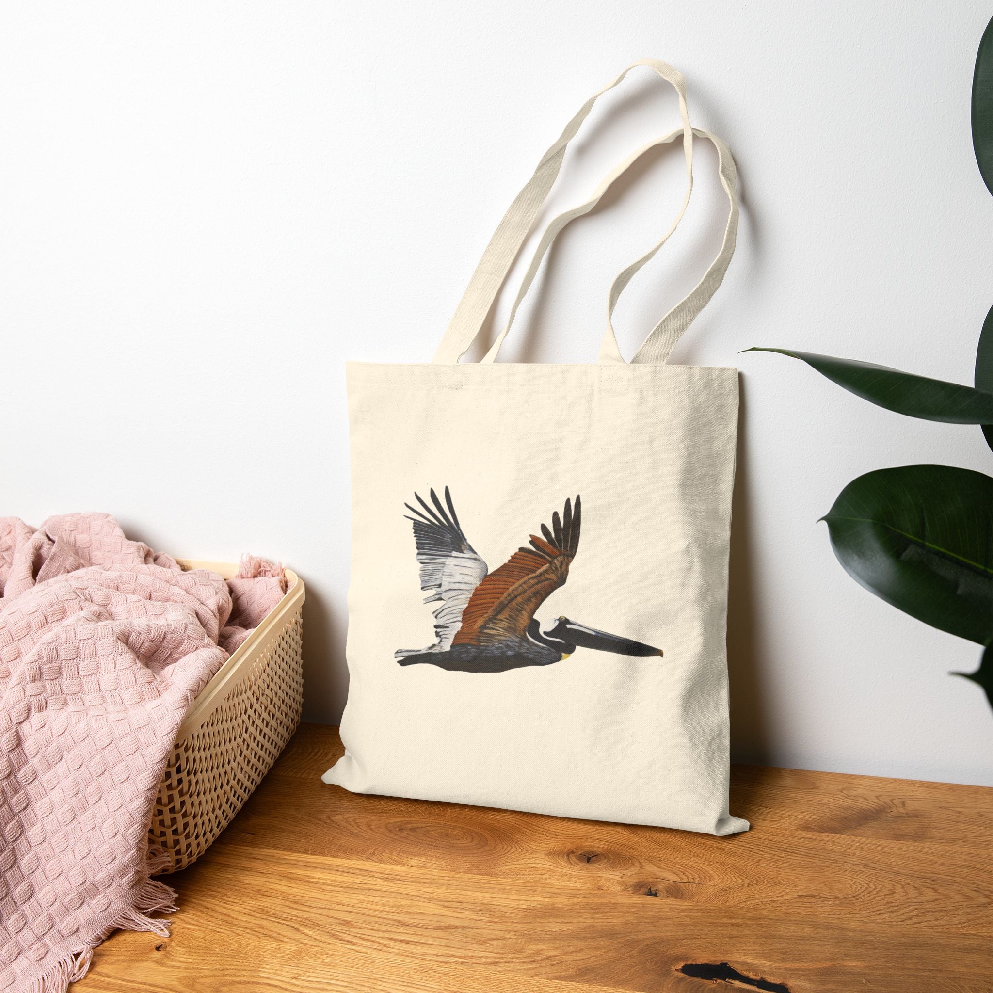 Brown Pelican Canvas Tote Bag